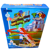 Tayo The Little Bus Track Slide Toy with Flashing Lights & Rhythmic Music | Stair Climbing Bus Playset for Kids 3+ | Battery Operated